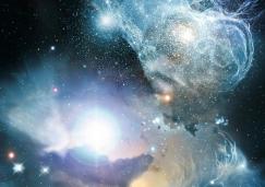 Nébuleuse bleue en coeur